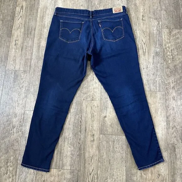 Levi's 711 SKINNY Womens Size 33 Blue Mid Rise Jeans Denim Pants 38x29 - Picture 2 of 13